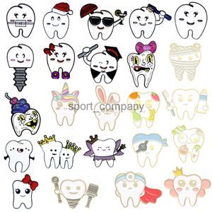 Broche à dents mignonnes Bow dents dentaire Docteur Vis réparateur de fruits Red Flaque Unicorn Crown Badge dentaire sain Punk Metal épingles bijoux Gift