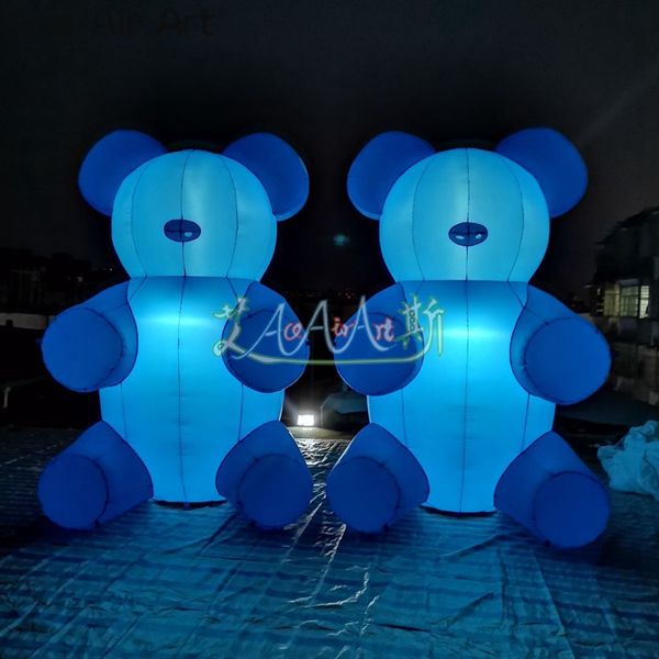 Cute Toys Oso inflable de una pieza de 3m/4m de altura con luces para decoración de fiestas y eventos al aire libre