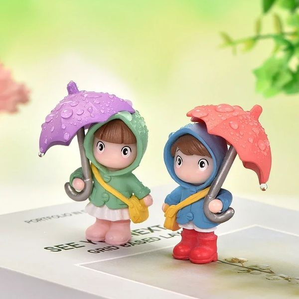 Parapluie mignon pour Couple, décoration intérieure de voiture, figurines d'action, rétroviseur automatique, ornements de tableau de bord, accessoires de voiture