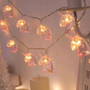 Guirlande lumineuse mignonne en forme de licorne, pour mariage, Saint-Valentin, chambre à coucher, Noël, Pâques, Halloween, fête des mères, événement intérieur, fête, guirlande, décoration de vacances.