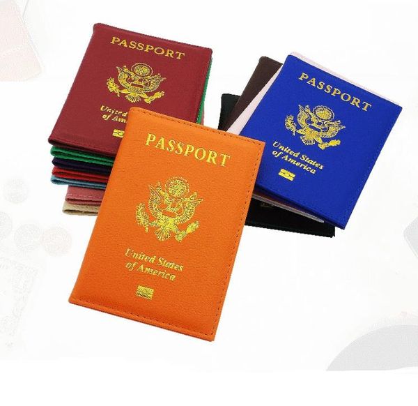 Couverture de passeports mignons USA Couverture de cartes de visite Femmes Femmes Pink Travel Passeport Couvertures am￩ricaines pour Passport Girls Case Pouch Pasport SN6812