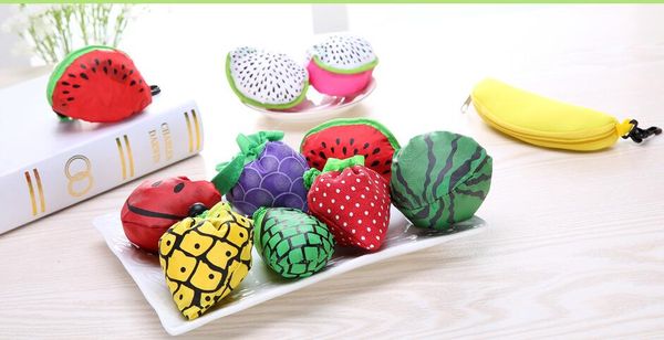 Mignon pratique supermarché sac à provisions fruits pastèque feu dragon fruit pliable protection de l'environnement sacs de rangement réutilisables