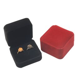 Schattige fluwelen valentijnsdag sieraden dozen band ringen opbergkoffer houder container verjaardag bruiloft cadeau verpakking doos