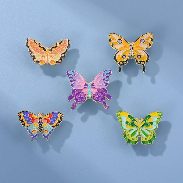 Mignon Vintage broches broche pour femmes enfants insecte papillon mode bijoux chemise manteau robe Denim sac décor métal émail broche