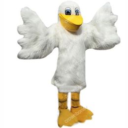 schattige witte pelikaan mascotte kostuums halloween stripfiguur outfit pak xmas outdoor party outfit unisex promotionele reclamekleding