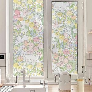 Leuke raamstickers badkamer decor cartoon privacy film zelfklevend glas waterdicht woonkamer decoratie 240308