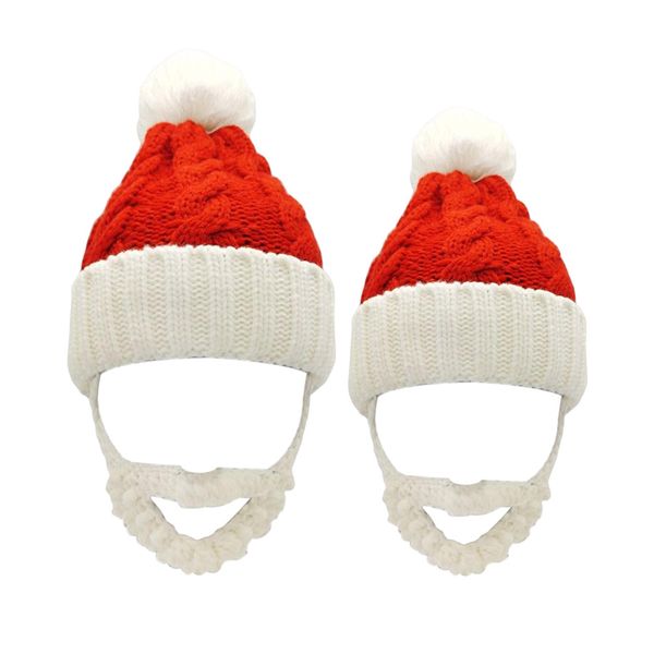 Mignon chapeau barbe de Noël d'hiver en tricot au crochet chaleureux