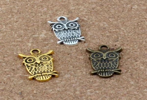 CUTE WIZE OWL Charms Colgantes 100 piezas Lote 14x225 mm Plata antigua bronce dorado Joyería de moda DIY Fit Pulseras Collar Earrin291776253579