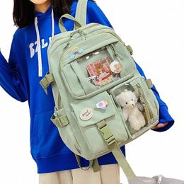 Mignon femmes sacs à dos étanche multi-poches Nyl école sac à dos pour étudiant femme filles Kawaii ordinateur portable livre Pack Mochilas 13XL #