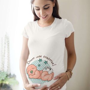 Jolie femme vêtements imprimer enceinte t-shirt drôle maternité maternité de grossesse de grossesse du nouveau bébé l2405