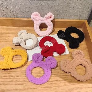 Schattige vrouwen konijn oor haar scrunchies meisjes mode zoete paardenstaart houder allemaal match stijlvolle elastische rubberen band haaraccessoires