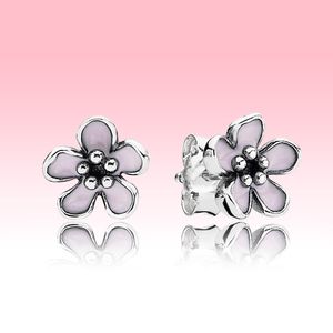 Femmes mignonnes petite marguerite boucle d'oreille cadeau bijoux d'été pour Pandora 925 boucles d'oreilles fleurs en argent sterling avec boîte de logo originale