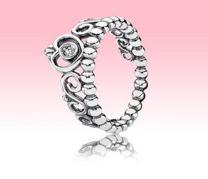 Schattige vrouwen zomerring CZ Diamond sieraden met originele doos voor P 925 Sterling Silver Wedding Gift Princess Tiara Crown Ring1949550
