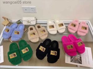 Mignon x visage pantoufles en peau de mouton en peluche toboggan plat fourrure sandales hiver chaud intérieur hôtel diapositives fourrure moelleux pantoufle floue sandale confortable femmes chaussures T230710