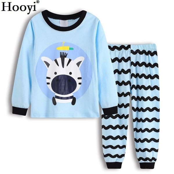 Joli zèbre bébé garçons pyjamas vêtements costumes à manches longues pyjamas pour enfants costume costume coton fille pijamas 100% coton souple pantalon 210413