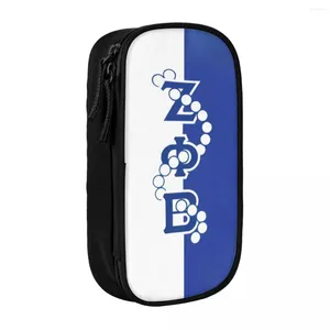 Mignon Zeta Phi Beta Beta Logo Crayon pour filles garçons personnalisés Zob Sororité grande capacité Box Box Bag Stationery