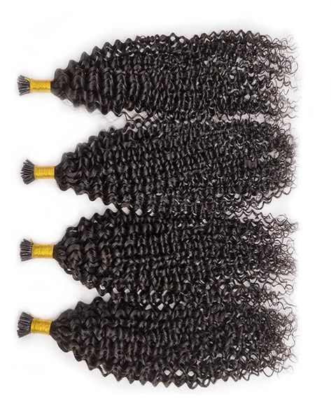 Cabello alineado con cutícula Extensiones de cabello humano con punta I Extensiones de cabello Remy 100 enteras por I Capelli Kinky Curly Kinky Straight 1426278080