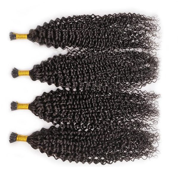 Cabello alineado con cutícula Extensiones de cabello humano con punta I Extensiones de cabello Remy 100 enteras por I Capelli Kinky Curly Kinky Straight 1428482932