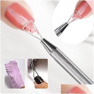 Poussoirs à cuticules 1 Pcs En Acier Inoxydable Poussoir À Ongles Art Uv Gel Manucure Pédicure Soins Ensembles Outils Drop Delivery Santé Salon De Beauté Dhzrh