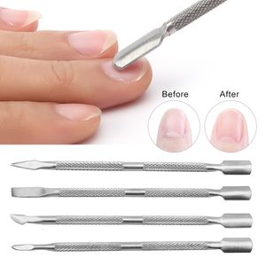 Bokkenpootjes 1PC Double-ended Rvs Bokkenpootje Dode Huid Push Remover voor Pedicure Manicure Nail Art Cleaner Care Tool 230619