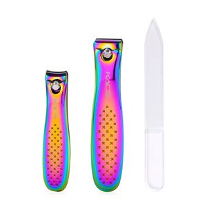 Cuticle Scissors 3 stcs Professionele nagelklemsnijder set roestvrijstalen regenboog teennagel snijden trimmer clippers manicure pedicure gereedschap 220922