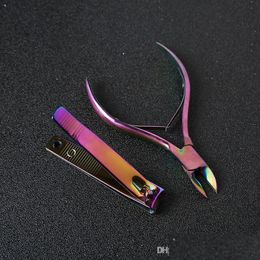 Cuticle Scissors Mode Colorf Regenboog Roestvrijstalen Nagel Cuticle Scissor Nipper Clipper Dead Skin Remover Manicure Tools Drop del Dhijn