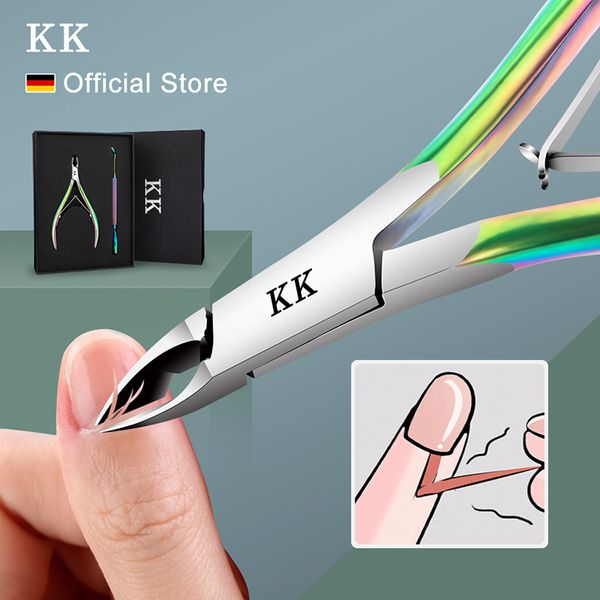 Ciseaux à cuticules KK Nipper Rainbow Dead Skin Coupe-ongles en acier inoxydable Manucure Terminé Polish Remover Pusher Tool Trimmer 230619