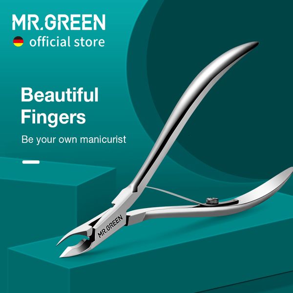 Tijeras para cutículas MR.GREEN Pinza para cutículas de uñas Tijeras de manicura Pinzas de acero inoxidable Clipper Removedor de piel muerta Tijera Empujador Herramienta Trimmer 230310