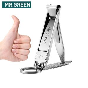 Nagelriemschaartje MRGREEN ultradunne opvouwbare hand-teen nagelknipper Cutter Trimmer roestvrij sleutelhanger groothandel hoge kwaliteit manicure nagelgereedschap 220921