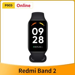 Cutter Nouveau Xiaomi Redmi Band 2 Bracelet Smart Blood Oxygène Cadre cardiaque Surveillant 1,47 "Affichage carré 210mAh Battery Fiess Tracker