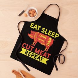 Cutting Cape Butcher Eat Sleep Cut Meat Repeat Schort schorten dames keukenschort dames professionele keukenschort 230616