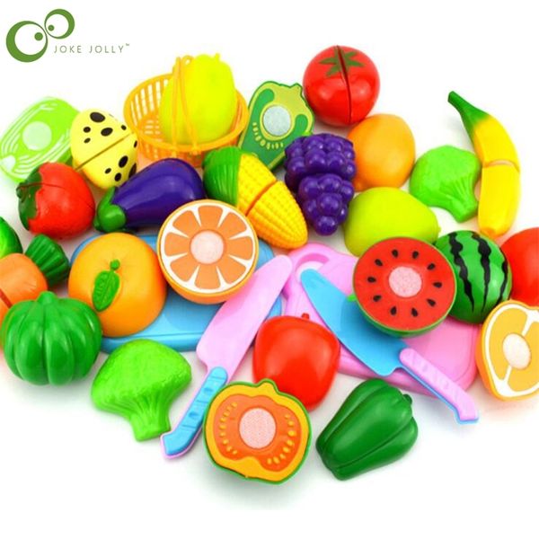 Couper des fruits et légumes aliments semblant jouer jouets pour enfants cadeau éducatif semblant jouer ensemble en plastique alimentaire jouet bricolage gâteau jouet WYW 220725