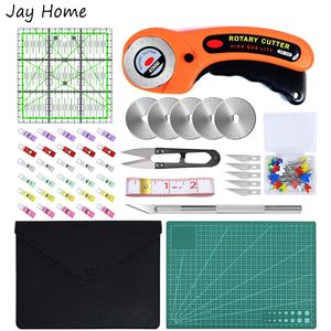 Snijdmat 147PCS Rotary Cutter Kit 45 mm stofsnijder/snijmat/patchwork liniaal/snijmes/Rechte pinnen voor naaien voor naaien 230320