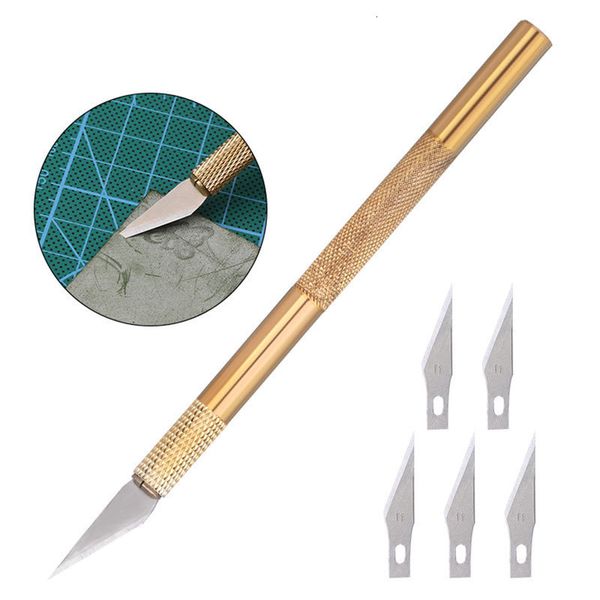 Mat de corte 6 Pcs Actualización Precisión Tallado Craft Knife Hobby Kit Kit Kit Kit de cuchillo 5 Housas de cuchillo de repuesto para Art Sport Sbooking Diy 230925