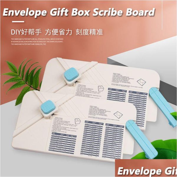 Tapis de découpe Boîte-cadeau Enveloppe Scribe Board Punch Diy Pocket Making Gaufrage Scrapbook Supplies Paper Cutter 230224 Drop Delivery Of Dhyvp
