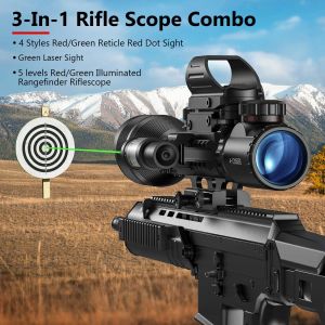 CVLIFE RIFLESCOPE geweer Green Dot Laser Sight Combo 4-12x50EG Dual Illuminated Reflex Optics IIIa 2MW met 20 mm Mount Hunting