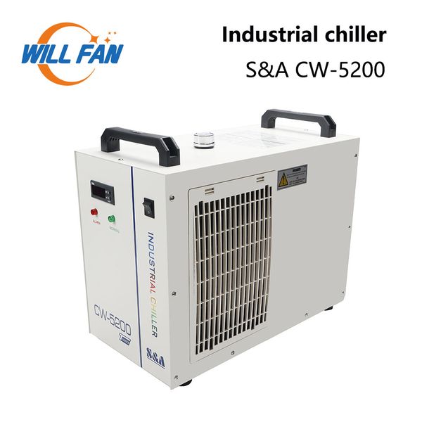 Will Fan SA CW5200 CW5202 enfriador de aire y agua industrial 110/220V para máquina cortadora con grabadora láser CO2 refrigeración 80-150W tubo láser