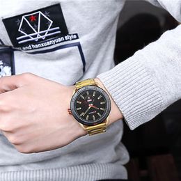 CWP 2021 CURREN Montres pour hommes Style décontracté Horloge Date Montre-bracelet à quartz avec design classique en acier inoxydable Cadran rond 44 mm287h