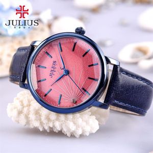 CWP 2021 JULIUS JA-888 Femmes élégantes Spider-Wed Texture Quartz Montre Femme Mode Casual Montre-bracelet Vintage Horloge Or D220k