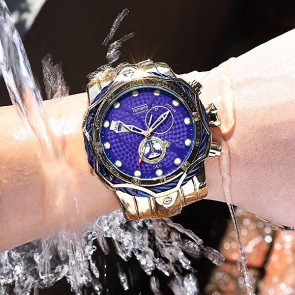 CWP 2021 Temeite Top Brand Design de luxe Mens Mens Gold Watch For Men Quartz Watches Imperproof-Wrists Wrists Relogio Dourado Masculino240E