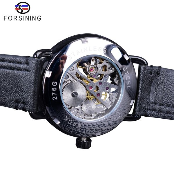 CWP Forsining Noir Doré Montre Romaine Horloge Secondes Mains Conception Indépendante Mécanique Main Vent Montres pour Hommes Résistant À L'eau3161