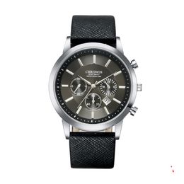 CWP Luxury Watch Heren Topmerk Holuns Echte 50m Waterdicht lederen mannen Zaken Casual Fashion Quartz Horloges Montre Homme/007 BRW Gift G2