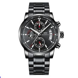 CWP Hommes Montres Top Marque De Luxe Mâle En Cuir Étanche Sport Quartz Chronographe Militaire Montre-Bracelet Horloge Relogio Masculino Montres-bracelets montre de luxe x2