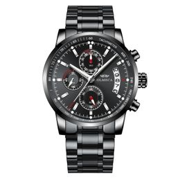 CWP Hommes Montres Top Marque De Luxe Mâle En Cuir Étanche Sport Quartz Chronographe Militaire Montre-Bracelet Horloge Relogio Masculino G3