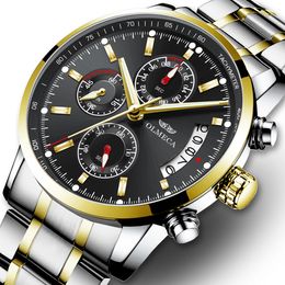 Cwp hommes montres haut de gamme mâle en cuir étanche Sport Quartz chronographe militaire montre-bracelet horloge Relogio Masculino G7