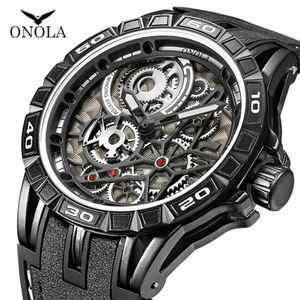 CWP Onola Watch Brand Cool Quartz Male mode Casual sport unieke wijzerplaat Mens Japan Militair Militair All Black Man352i