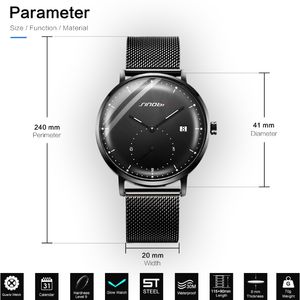 Cwp SINOBI Mode Heren Horloges Topmerk Luxe Quartz Mannen Casual Slim Mesh Staal Waterdichte Sport Horloge Relogio Masculino