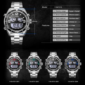 CWP Sinobi Men Watch Watch Quartz Watchs Sports Watchs en acier inoxydable Brand de luxe Businet imperméable