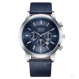 Cwp horloge heren topmerk HOLUNS echt 50m waterdicht leer heren zakelijk casual mode quartz horloges Montre Homme / 007 BRW Gift G1
