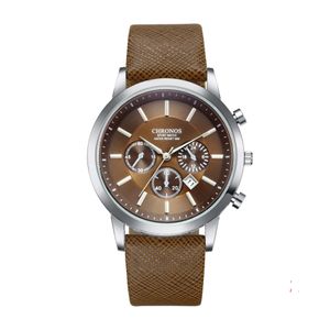 Cwp horloge heren topmerk HOLUNS echt 50m waterdicht leer heren zakelijk casual mode quartz horloges Montre Homme / 007 BRW Gift G3